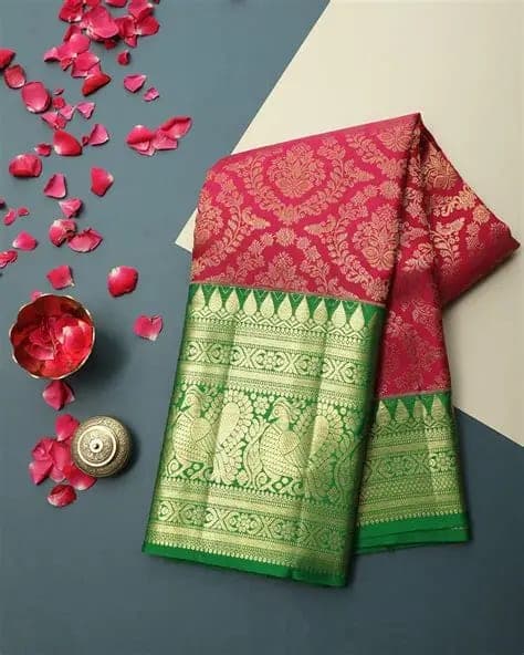 Crimson Silk Saree - Sarees by The Dhaaga Tales
