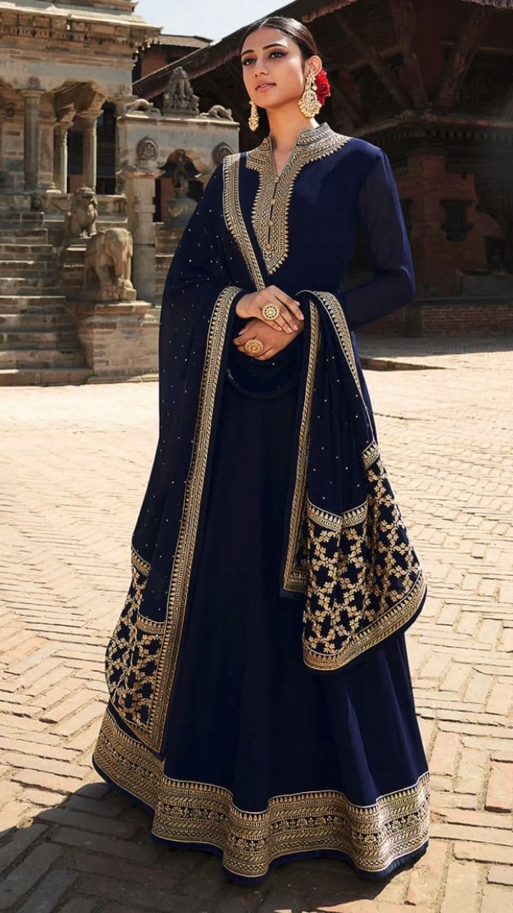 Royal Blue Anarkali